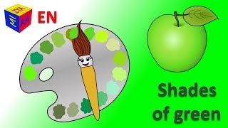 Learn colors for toddlers kids children Magic paintbrush and shades of green Coloring cartoon [upl. by Brunn325]