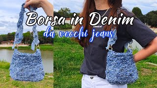 Borsa di Jeans Facile allUncinetto  Tutorial passo passo [upl. by Anyalram987]