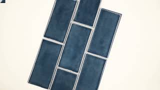 Bay Blue Glazed Handcrafted 3X6 Glossy Ceramic Mosaic Tile [upl. by Enelkcaj]