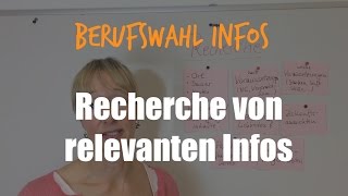 Berufswahl Wie gehst du an die Recherche ran Welche Infos Folge 5 [upl. by Arella]