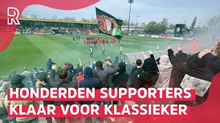 SUPPORTERS van FEYENOORD steken VUURWERK af bij LAATSTE TRAINING voor KLASSIEKER tegen Ajax [upl. by Aibara]