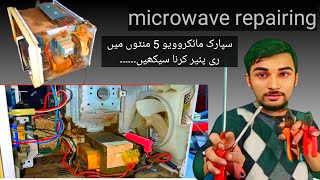 How to repair microwave oven sparking parking problem solution [upl. by Atilef502]