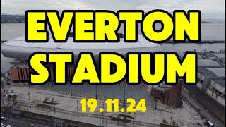 NEW Everton Stadium Bramley Moore dock Bald Patch on pitch 191124 [upl. by Tezzil]