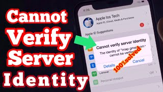 How To Fix cannot verify server identity in iphoneThe imap gmailconnect be verified errorproblem [upl. by Ttirb]