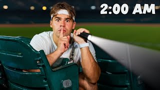 Overnight Inside a Baseball Stadium  24 Hour Challenge [upl. by Oruntha666]