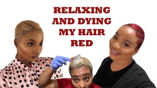 RELAXING AND DYING MY HAIR RED [upl. by Suoilenroc633]