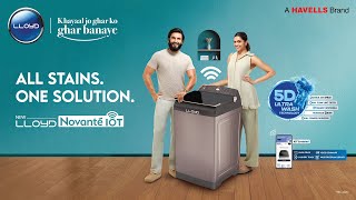 Lloyd Novante Washing Machine  IoT  5D Wash  Ranveer amp Deepika  Hindi  25 Sec [upl. by Drannek]