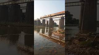 Train passing over the river bridge erailspecial train railroadbridge [upl. by Anaer]