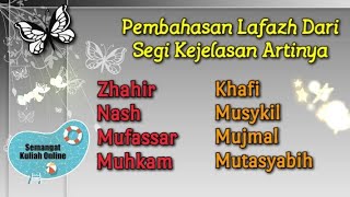 MK Ushul Fiqih 2  Zhahir Nash Mufassar Muhkam Khafi Musykil Mujmal dan Mutasyabih [upl. by Enilecram276]