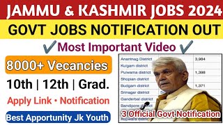 JampK Govt Jobs 10th12th Pass 2024 JampK Jobs Schemes JampK New Jobs Notifications Jk Youth Jobs 2024 [upl. by Farwell975]