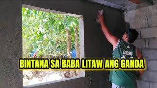 PALITADA SA BABA BINTANA MAY KANTO NA LITAW NA ANG GANDA NG BAHAY NI GWEN [upl. by Merrilee]