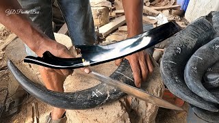 super creative making knife sheaths and knife handles from buffalo horns [upl. by Eido]