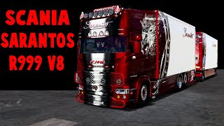 ETS2 147 SCANIA R999 SARANTOS V8 OPEN PIPE [upl. by Eisdnil]