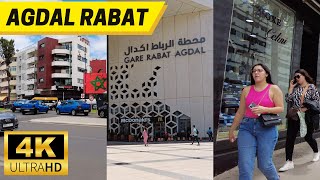 Agdal Rabat Morocco Walking Tour【4K 60fps】GARE RABAT AGDAL  حي أكدال الرباط [upl. by Erbua29]