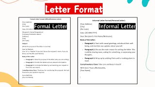 Letter writing format  How to write letters  Formal letter  Informal letter [upl. by Blanc]