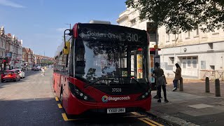 FULL JOURNEY 310 GOLDERS GREEN  STAMFORD HILL  YX68UMH 37533 [upl. by Ettennahs]