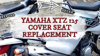 YAMAHA XTZ 125 COVER SEAT REPLACEMENT I INSTALLATION OF NEW SEAT COVER BEFORE amp AFTER [upl. by Saville]