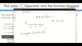 Creating vectors by the Colon operator and the linspace function in Matlab [upl. by Ydnahs468]