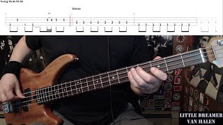 Little Dreamer by Van Halen  Bass Cover with Tabs PlayAlong [upl. by Fadas]