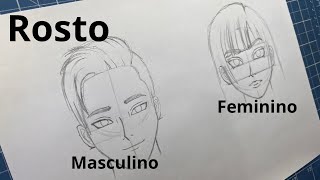 como desenhar rosto masculino e feminino [upl. by Aikym]