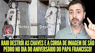 RAIO DESTRÃ“I AS CHAVES DE IMAGEM DE SÃƒO PEDRO NO DIA DO ANIVERSÃRIO DO PAPA FRANCISCO [upl. by Reham]