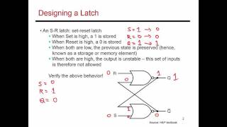 Video 40 SR Latch Design CSECE 3810 Computer Organization [upl. by Thurmann]