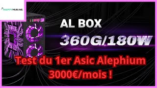 Test Goldshell AL BOX ALEPHIUM 360G 180W  3000€mois [upl. by Lirbij746]