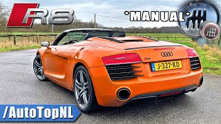 Audi R8 42 V8 Spyder MANUAL REVIEW on AUTOBAHN by AutoTopNL [upl. by Pulchia]