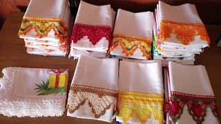 Encomenda Concluída 🙏 50 Panos de Prato com Barrados em Crochê 😍 semprecirculo crochefile [upl. by Yecam274]