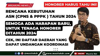 Rapat Koordinasi Kebutuhan CPNS amp PPPK Tahun 2024 Semoga Ada Harapan Baru Untuk Tenaga Honorer [upl. by Derna]