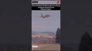 Ryanair Boeing 737800 caught in terrifyingcrosswind landing at EastMidland Airport [upl. by Haggai]