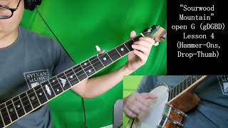 quotSourwood Mountainquot oldtime banjo lesson 4 HammerOns DropThumb [upl. by Odareg]