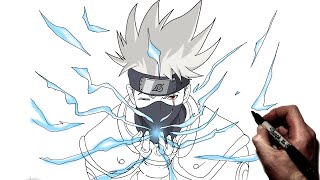 How To Draw Kakashi Chidori  Step By Step  Naruto [upl. by Dadivitan]