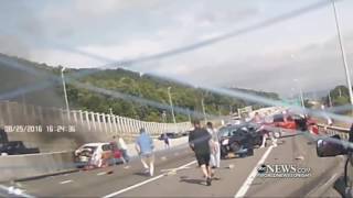 Massive Car Pileup Dramatic Rescue Caught on Dashcam [upl. by Harewood971]