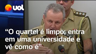 Comandante do Exército elogia quartéis e compara com universidades ‘Entra em uma e vê como está’ [upl. by Rosenberg]