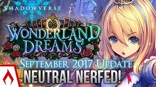 Shadowverse NEUTRAL NERFED September 2017 Balance Changes [upl. by Hortensa373]