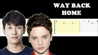 SHAUN  Way Back Home ft Conor Maynard Easy Guitar Tabs Tutorial [upl. by Melbourne93]