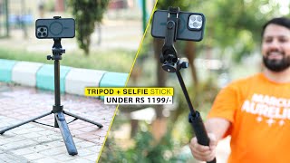 Budget Tripod  Selfie Stick With Bluetooth Remote Under Rs1200 [upl. by Airym]