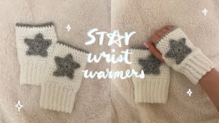 crochet star wrist warmers  easy tutorial ✰ [upl. by Tibbs]