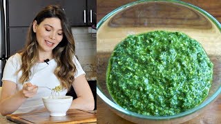 Pesto Sosu Nasıl Yapılır Ev Yapımı Pesto Soslu Makarna Tarifi  Canan Kurban [upl. by Knick765]