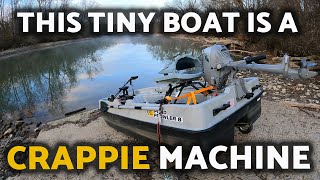 Crappie Fishing Machine  Tiny Boat Setup [upl. by Akamahs]