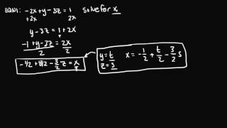 More Examples on Parametric Representations of Solution Sets [upl. by Dleifrag]