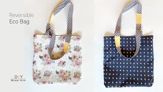 How to make Reversible Bag  DIY Eco Bag  Market Tote  Simple tote bag  양면가방 만들기  Sewing Pattern [upl. by Amej]