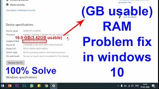 How to fix GB Usable Ram Windows 10 and windows 11  100  solve [upl. by Hallette]