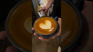 Simple heart 💗coffee espresso latteart barista trending shorts foryou music latte coffeart [upl. by Jeralee]