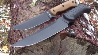 Slicing Practice With KaBar Becker BK5 and BK15 [upl. by Asena]