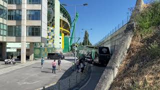 Partida do autocarro do Sporting CP rumo a Aveiro [upl. by Tanny]