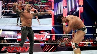 Batista attacks Alberto Del Rio Raw Jan 20 2014 [upl. by Janeczka1]