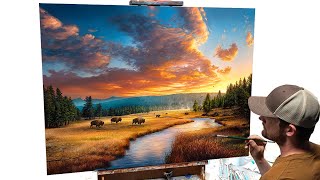 Yellowstones Cycle of Life A Stunning Landscape Painting Timelapse [upl. by Howenstein]