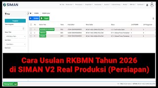 Cara Usulan RKBMN Tahun Anggaran 2026 di SIMAN V2 Real Produksi Persiapan [upl. by Enilekaj739]